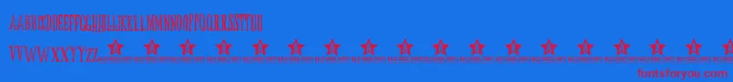 ButoxTrial Font – Red Fonts on Blue Background
