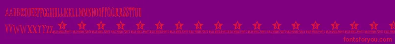ButoxTrial-Schriftart – Rote Schriften auf violettem Hintergrund
