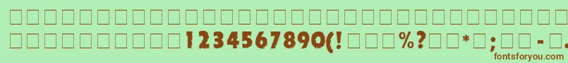 TornadoDgNormal Font – Brown Fonts on Green Background