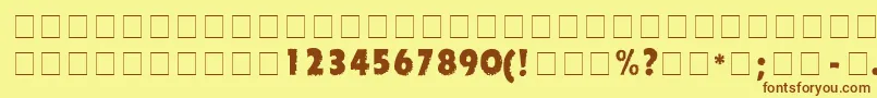 TornadoDgNormal Font – Brown Fonts on Yellow Background