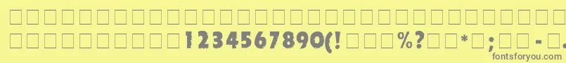 TornadoDgNormal Font – Gray Fonts on Yellow Background