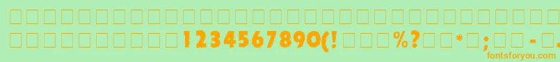 TornadoDgNormal Font – Orange Fonts on Green Background