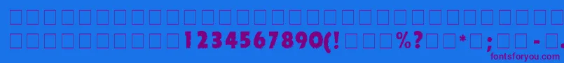 TornadoDgNormal Font – Purple Fonts on Blue Background
