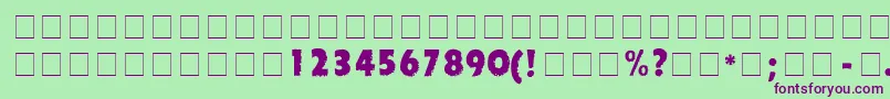 TornadoDgNormal Font – Purple Fonts on Green Background