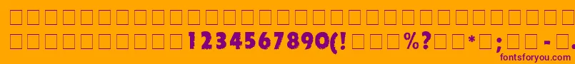 TornadoDgNormal Font – Purple Fonts on Orange Background