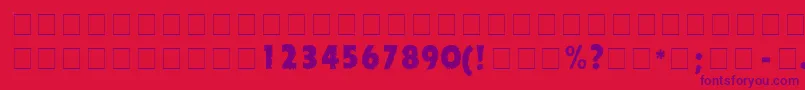 TornadoDgNormal Font – Purple Fonts on Red Background