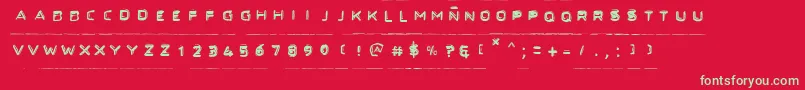 フォントSecretfiles – 赤い背景に緑の文字