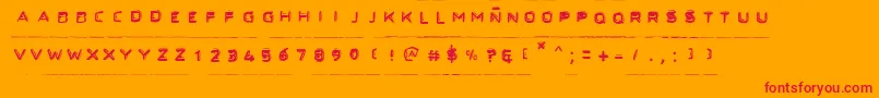 Secretfiles-Schriftart – Rote Schriften auf orangefarbenem Hintergrund