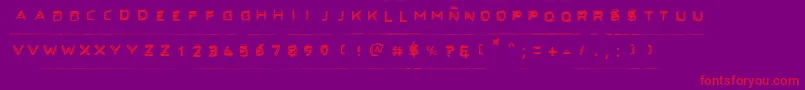 Secretfiles-Schriftart – Rote Schriften auf violettem Hintergrund