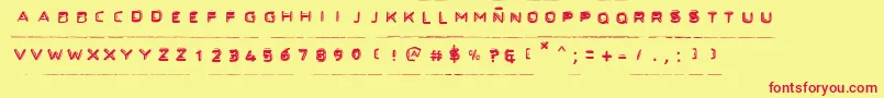 フォントSecretfiles – 赤い文字の黄色い背景