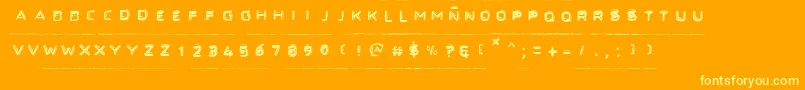 Fonte Secretfiles – fontes amarelas em um fundo laranja