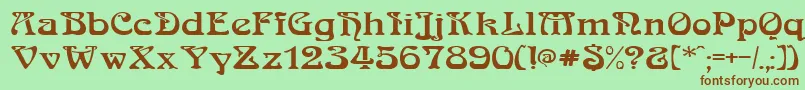 Medusa Font – Brown Fonts on Green Background