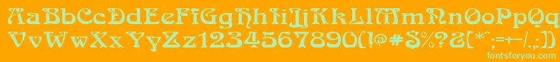 Medusa Font – Green Fonts on Orange Background