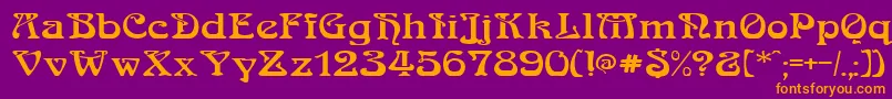 Medusa Font – Orange Fonts on Purple Background