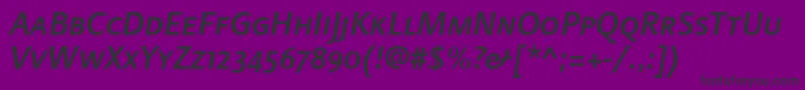 LinotypefinneganscMediumit Font – Black Fonts on Purple Background