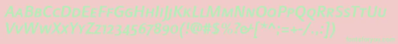 LinotypefinneganscMediumit Font – Green Fonts on Pink Background