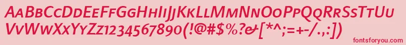 Подробнее о шрифте LinotypefinneganscMediumit Шрифт LinotypefinneganscMediumit – красные шрифты на розовом фоне