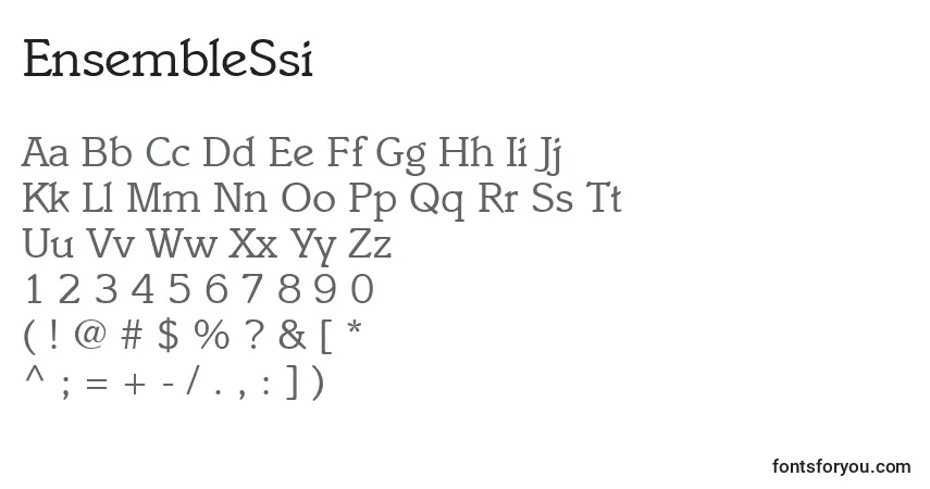 A fonte EnsembleSsi – alfabeto, números, caracteres especiais