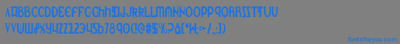 フォントLionv2c – 灰色の背景に青い文字