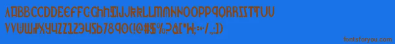 Lionv2c Font – Brown Fonts on Blue Background