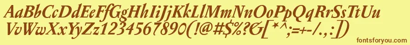 PentagrammeBolditalic Font – Brown Fonts on Yellow Background