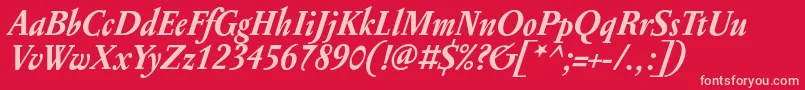 PentagrammeBolditalic Font – Pink Fonts on Red Background