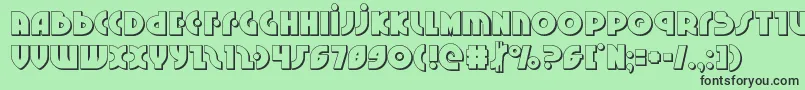 Neuralnomicon3D-Schriftart – Schwarze Schriften auf grünem Hintergrund