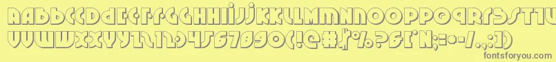 Neuralnomicon3D-Schriftart – Graue Schriften auf gelbem Hintergrund