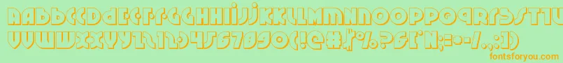 Neuralnomicon3D Font – Orange Fonts on Green Background