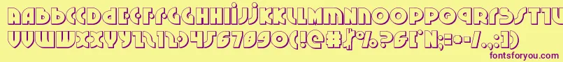 Neuralnomicon3D-Schriftart – Violette Schriften auf gelbem Hintergrund