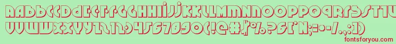 Neuralnomicon3D Font – Red Fonts on Green Background