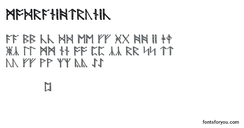 Шрифт Modranihtrunic – алфавит, цифры, специальные символы