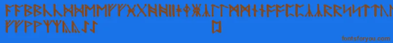 Modranihtrunic Font – Brown Fonts on Blue Background