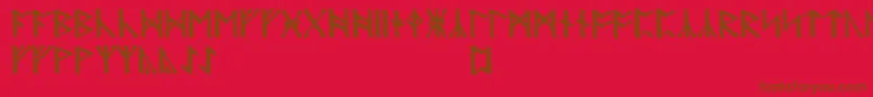 Modranihtrunic Font – Brown Fonts on Red Background