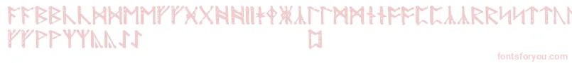 フォントModranihtrunic – 白い背景にピンクのフォント