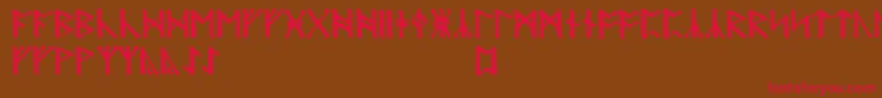 Modranihtrunic Font – Red Fonts on Brown Background