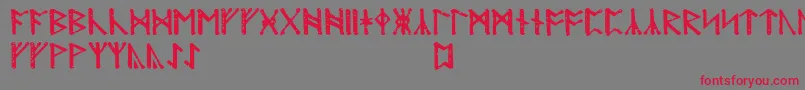 Modranihtrunic Font – Red Fonts on Gray Background
