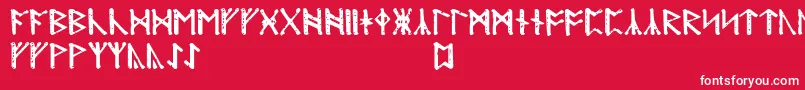 フォントModranihtrunic – 赤い背景に白い文字