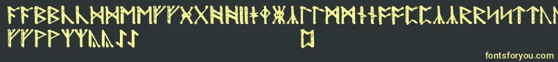 Modranihtrunic Font – Yellow Fonts on Black Background