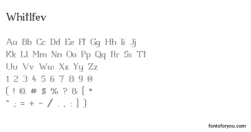Fuente Whitlfev - alfabeto, números, caracteres especiales