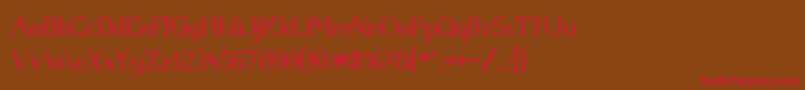 フォントWhitlfev – 赤い文字が茶色の背景にあります。
