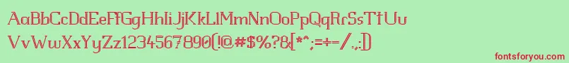 フォントWhitlfev – 赤い文字の緑の背景
