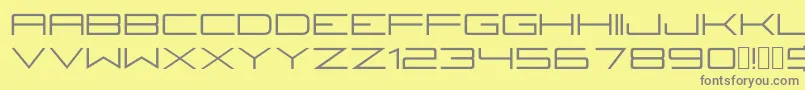 Fireyegf3Regular-fontti – harmaat kirjasimet keltaisella taustalla