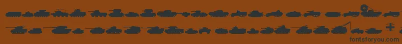 Czcionka Tanks – czarne czcionki na brązowym tle