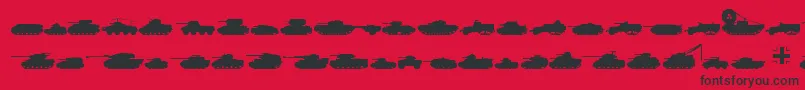 Fonte Tanks – fontes pretas em um fundo vermelho