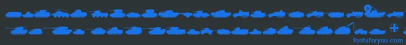 Tanks Font – Blue Fonts on Black Background