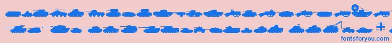 Tanks Font – Blue Fonts on Pink Background