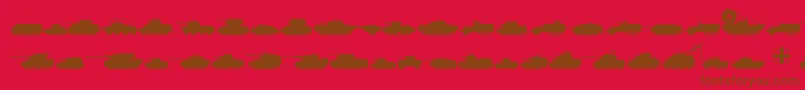 Fonte Tanks – fontes marrons em um fundo vermelho
