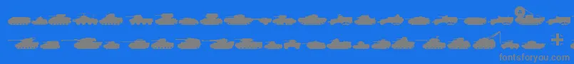 Tanks Font – Gray Fonts on Blue Background