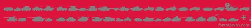 フォントTanks – 赤い背景に灰色の文字